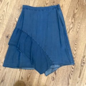 Halston chamois tiered skirt.